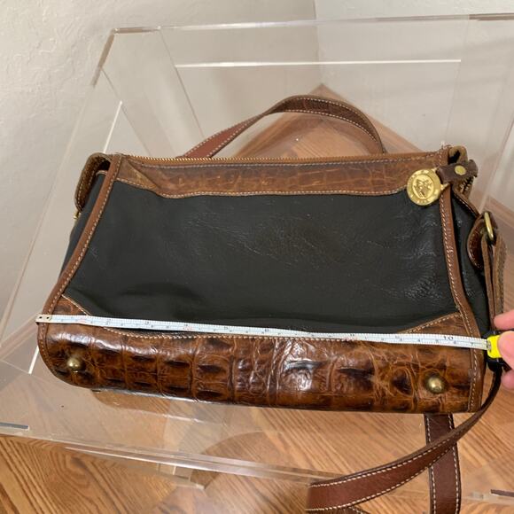 Brahmin Women's Crossbody Leather Black Brown Purse - Picture 8 of 12